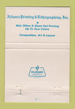 Matchbook Cover - Alliance Printing Lithographing Cleveland OH 40 Strike