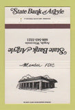 Matchbook Cover - State Bank of Argyle WI 40 Strike