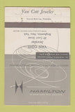 Matchbook Cover - Hamilton Watches Van Cott Jewelry Binghamton NY 40 Strike