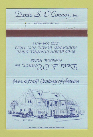 Matchbook Cover - Denis O'Connor Funeral Home Rockaway Beach NY 40 Strike