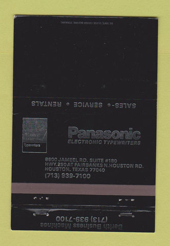 Matchbook Cover - Panasonic Electric Typewriters Houston TX 40 Strike
