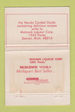 Matchbook Cover - Mohawk Cordials Liquor Detroit MI Vodka 40 Strike