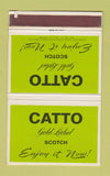 Matchbook Cover - Catto Gold Label Scotch WORN 40 Strike