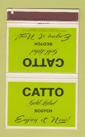 Matchbook Cover - Catto Gold Label Scotch WORN 40 Strike