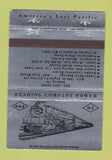 Matchbook Cover - Reading Railroad Historic PA Match Club SILVER 40 Strike