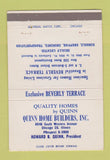 Matchbook Cover - Quinn Home Builders Chicago IL 40 Strike
