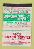 Matchbook Cover - Vic's Texaco oil gas Bossier City LA Christmas 40 Strike