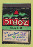 Matchbook Cover - Columbine Laundry Denver Colorado Zoric 40 Strike
