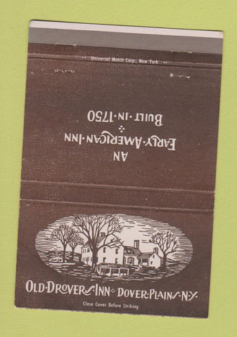 Matchbook Cover - Old Drovers Inn Dover Plain NY 40 Strike