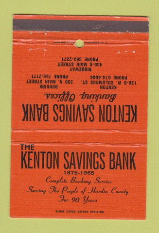 Matchbook Cover - Kenton Savings Bank Dunkirk Kenton OH 40 Strike