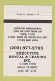 Matchbook Cover - Executive Rental Leasing Milford CT 40 Strike