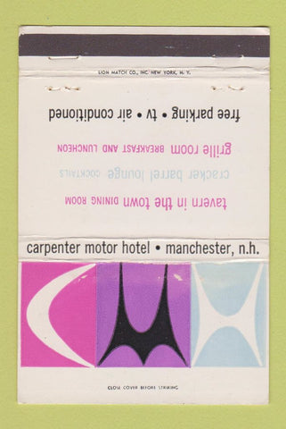 Matchbook Cover - Carpenter Motor Hotel Manchester NH WEAR 40 Strike