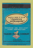 Matchbook Cover - Yaeger Floor Company Rochester NY WEAR 40 Strike