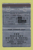 Matchbook Cover - Western Hotel Motel Fallon NV WEAR 40 Strike