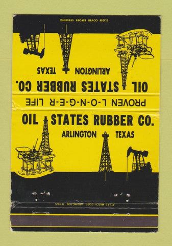 Matchbook Cover - Oil States Rubber Arlington TX WEAR 40 Strike