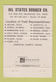 Matchbook Cover - Oil States Rubber Arlington TX WEAR 40 Strike