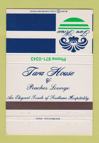 Matchbook Cover - Tara House Peaches Lounge 40 Strike