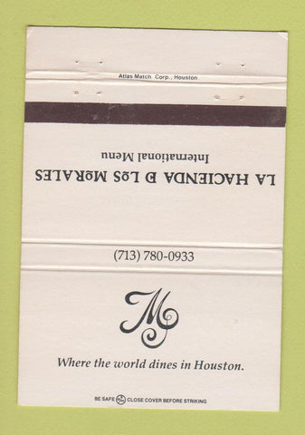 Matchbook Cover - La Hacienda D Los Morales Houston TX 40 Strike