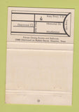 Matchbook Cover - La Hacienda D Los Morales Houston TX 40 Strike