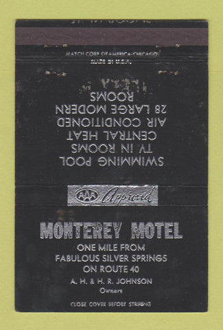 Matchbook Cover - Monterey Motel Silver Springs FL WORN 40 Strike