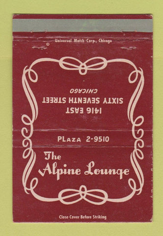 Matchbook Cover - Alpine Lounge Chicago IL 40 Strike