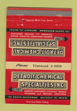 Matchbook Cover - Detroit Chemical Specialties Detroit MI 40 Strike