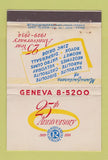 Matchbook Cover - Royce Chemical 1954 WEAR 22 Strike Feature