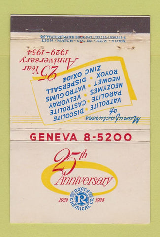Matchbook Cover - Royce Chemical 1954 WEAR 22 Strike Feature