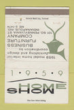 Matchbook Cover Home Show Business Furniture Indianapolis IN 1959 WEAR 40 Strike