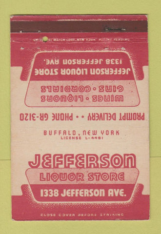 Matchbook Cover - Jefferson Liquor Store Buffalo NY 40 Strike