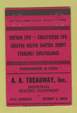 Matchbook Cover - AA Treadway Industrial Heating Detroit MI 40 Strike