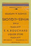 Matchbook Cover - EA Bouchard Liquor Store Williamsville NY WORN 40 Strike