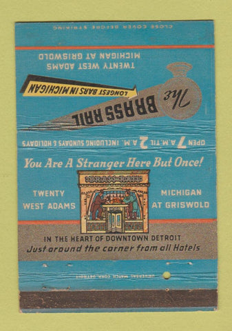 Matchbook Cover - Brass Rail Bar Detroit MI WEAR 40 Strike