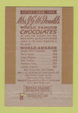 Matchbook Cover - Mrs JG McDonald's Chocolates Salt Lake City UT 40 Strike