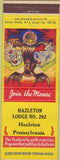Matchbook Cover - Matchbook Cover Moose Lodge Hazelton PA