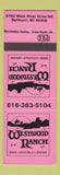 Matchbook Cover - Westwood Ranch Belmont MI