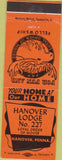 Matchbook Cover - Matchbook Cover Moose Lodge Hanover PA