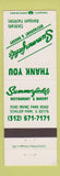 Matchbook Cover - Summerfield's Restaurant Schiller Park IL