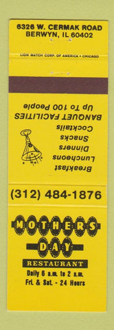 Matchbook Cover - Mothers Day Restaurant Berwyn IL