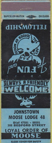 Matchbook Cover - Matchbook Cover Moose Lodge Johnstown PA WEAR