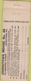 Matchbook Cover - Matchbook Cover Moose Lodge Johnstown PA WEAR
