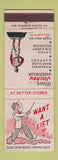 Matchbook Cover - Jockey Underwear Earlington's Lawrence MA WEAR