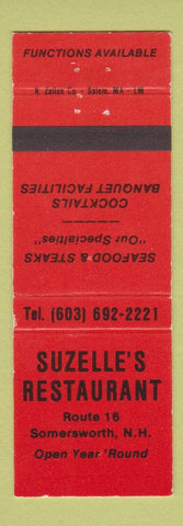 Matchbook Cover - Suzelle's Restaurant Somersworth NH
