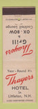 Matchbook Cover - Thayers Hotel Littleton NH DD Bean