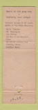 Matchbook Cover - Thayers Hotel Littleton NH DD Bean