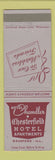 Matchbook Cover - Hotel Chandler Chesterfield Rockford IL