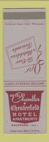 Matchbook Cover - Hotel Chandler Chesterfield Rockford IL