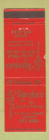 Matchbook Cover - Topinka's Detroit MI Country House