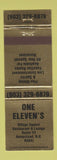 Matchbook Cover - One Eleven's Restaurant Hampstead NH