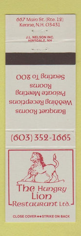 Matchbook Cover - The Hungry Lion Restaurant Keene NH